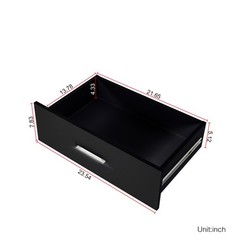 6 Drawer Double Dresser Black Wide Storage Chest of Drawers Bedroom Living Room