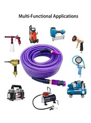 Polyurethane(PU) 1/4-Inch x 50FT Reinforced, Air Hose with 1/4” Swivel Solid Alu