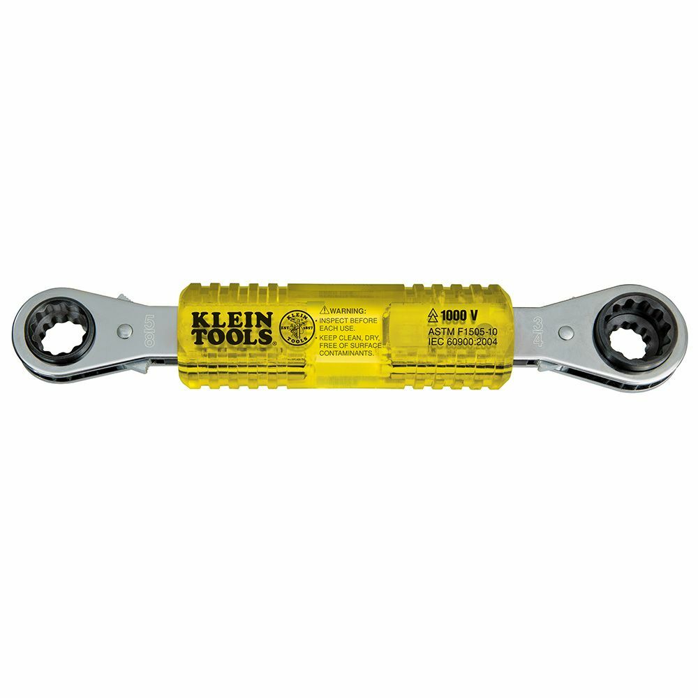 Klein KT223X4INS Lineman’s Insulating 4-in-1 Box Wrench