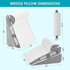 Wedge Pillow Set for Sleep Recovery Acid Reflux Snoring Pain Relief Bed Wedge