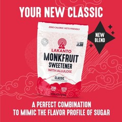 Lakanto Classic Monk Fruit Sweetener With Allulose, 16 Ounce (Pack of 1)