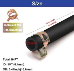 1/4 Inch ID Fuel Line Hose 10Ft + 20 Hose Clamps for Small Gas Engines-Free Ship