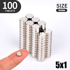 100 Neodymium Magnets Round Disc N35 Super Strong Rare Earth 5mm X 1mm Lot USA