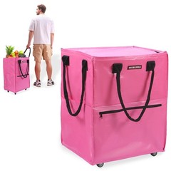 WORKPRO Large Rolling Grocery Bag 36-Gallon Tote 5 Wheels Dual Carry Storage Bag