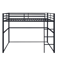 Full Metal Loft Bed w/Safety Rails+Ladder for Kids/Teens/Adults Space-Saver