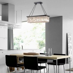 GREENVILLE SIGNATURE Torrione 5-Light Black Chandelier w/ Crystal Accents