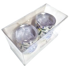 Kate Spade Festival Floral Stainless Steel Stemless Wine Glasses Blue Multi New