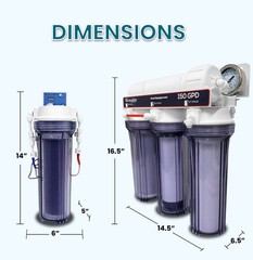 LiquaGen 5 Stage Premium 100 GPD RO/DI Water Filter System + Gauge & TDS Meter