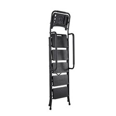 Uimoso 5-Step Steel Folding Ladder with Anti-Slip Steps,Dual Handrails, 600lbs