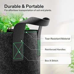 VIVOSUN 10/20 Pack Planting Grow Bags Fabric Pot Nursery Soil Nonwoven w/ Handle