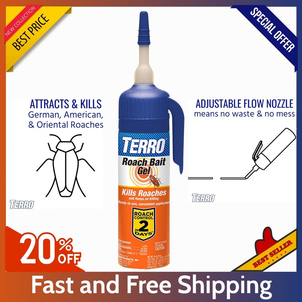 Terro T502 Roach Killer Gel – 3 oz Bait for German, Oriental & American Roaches.