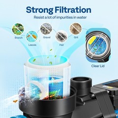 Swimming Pool Pump 1.5/2.0/2.5HP Self Primming w/ Timer for in/Above Ground Pool