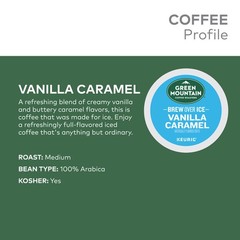 Green Mountain Coffee Roasters Brew Over Ice Vanilla Caramel, K-Cups, 24 Count