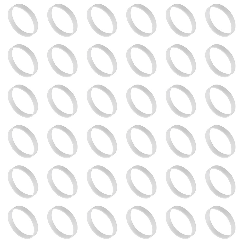 60Pcs Silicone Rubber Bands30mm/1.2″ Rubber Bands Rings Cable Ties White