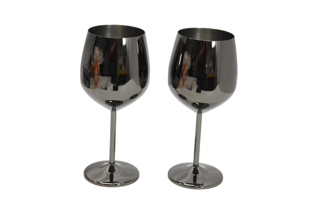 Arora Stainless Steel Wine Glasses Set Of 2 Silver Hand Wash Only Arcoroc