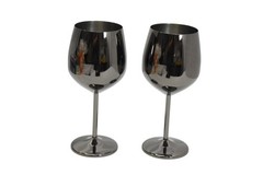 Arora Stainless Steel Wine Glasses Set Of 2 Silver Hand Wash Only Arcoroc