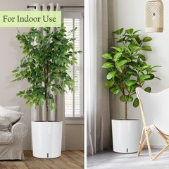 SAROSORA Large 12.5in Round SelfWatering Planter Pot Patio Garden Tall Trees