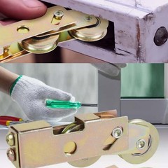 1-1/4 In Heavy Duty Adjust Sliding Patio Door Wheels Tandem Roller Assembly Kit