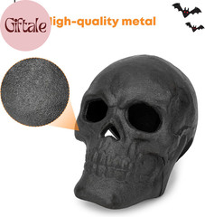 Fire Pits 10″ Imitated Human Metal Skull Decoration for Indoors Outdoors Campfir