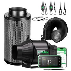 VIVOSUN Smart Air Filtration Kit PRO T4 Inline Fan for Grow Tent E42A+ Control