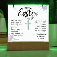Easter Religious Gift Bundle, Cross Necklace Gift, Easter Sign Decor, Christian
