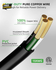 50Ft 250V Welder Extension Cord, 10 Gauge Heavy Duty Outdoor Welding Cord