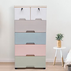 5 Layers Drawer Doll Clothes Storage Cabinet Plastic With Locker Bedroom Armoire