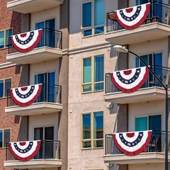 2 Pack USA Pleated Fan Flag 3X6 Feet American US Bunting Flags Half Fan Banner