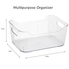 9.8 In. L X 7 In. W X 4.1 In. H 2 Pack Medium Storage Tote Bin Closet Drawer Org