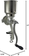 CHARD GM-150 Grain Mill, Tin Coated Cast Iron,Silver Silver