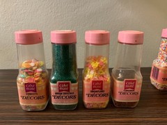Lot of Vintage 1970s Cake Mate Schilling Fancy Decors Bottles Silver Snowflake