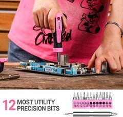 42PCS Pink Tool Set for Home Repair, Womens Tool Kit
