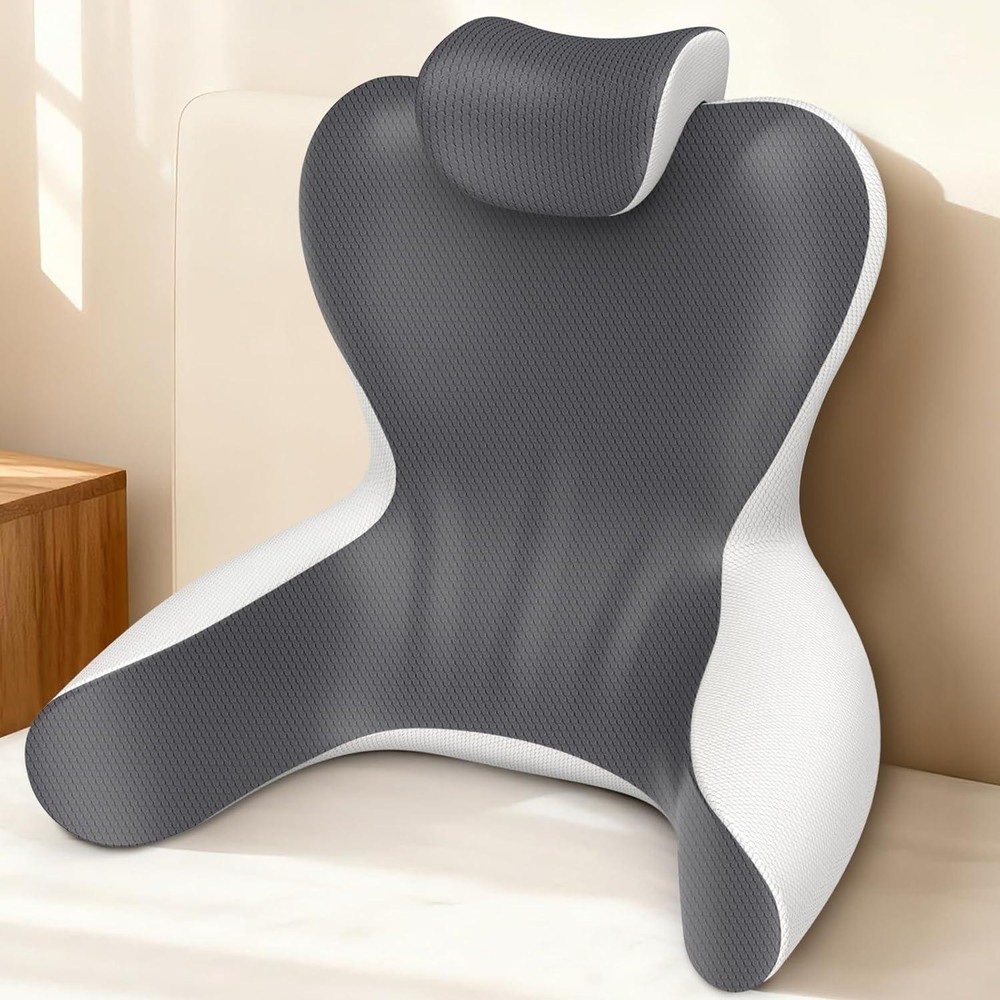 Reading Pillow for Sitting in Bed, 22”H Back Pillow for Sitting Up,Lumbar Rest