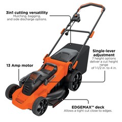 BLACK+DECKER Electric Lawn Mower, Corded, 13-Amp, 20-Inch – MM2000