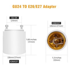 GU24 To E27 /E26 Screw LED Light Lamp Bulb Base Adapter Socket Converter Adaptor