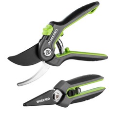 WORKPRO 2PC Pruning Shears 8″ Bypass Pruning Shear 6.25″ Straight Garden Scissor