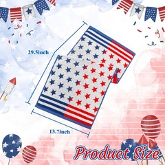 2 Pack Patriotic Hand Towels 4th of July Red Blue Stars and Stripes Cotton Ba