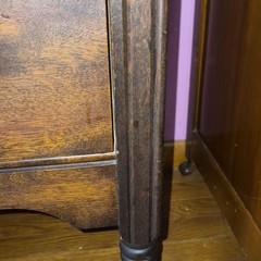 Antique Dark Wood 3-Drawer Freestanding Bedroom Dresser with Mirror, Brown Wood