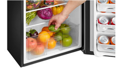 3.2 Cu ft Two Door Mini Fridge with Freezer, Stainless Steel, Energy Efficient