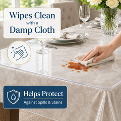 Heavy Duty Top Quality Clear Tablecloth Protector 60″ x 120″ Oblong