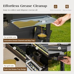 Propane Gas Griddle and Grill Combo BBQ Grill with Flat Top Griddle ,696 SQIN