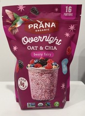 PRANA ORGANIC Overnight OAT & CHIA berry Fairy 16 portions 28 OZ Bag OATS