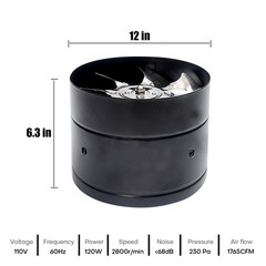 4/6/8/10″ Inline Duct Vent Blower Booster Fan 110V Ceiling Bathroom Ventilation