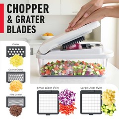 Mueller 10~in~1 Vegetable Chopper & Mandoline Slicer, 8~Blade, with Container