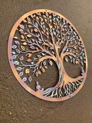 Heat Colored Tree of Life Metal Wall Hanging – Outdoor Garden Decor