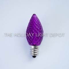 25 C7 Multi-Color LED Faceted Christmas Light Bulbs LED Retro Fit Dimmable