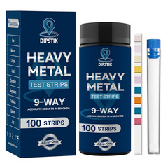 9 Way Heavy Metals Water Test Strips, 100Ct Home Water Testing Kit for Iron, Mer