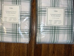 L.L. Bean Ultrasoft Comfort Flannel KING Sheet Set + Pillowcases Mineral Green