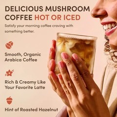 RYZE Mushroom Coffee 30 Servings Organic Energy Gut Health Focus Powder Blend