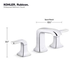 KOHLER Rubicon 8 in. Widespread Double Handle Bathroom Faucet in Polished Chrome